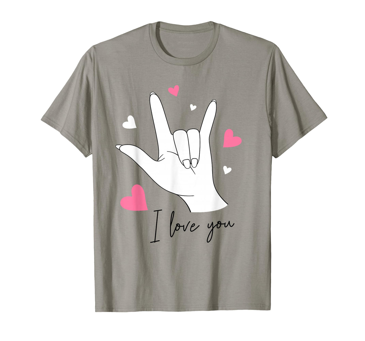 Funny Valentines Day I Love You Hand Sign Language ASL Heart T-Shirt