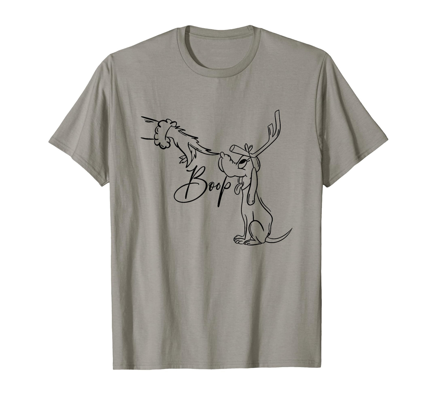 Boop Dog with Antlers Santa Hand Christmas T-Shirt