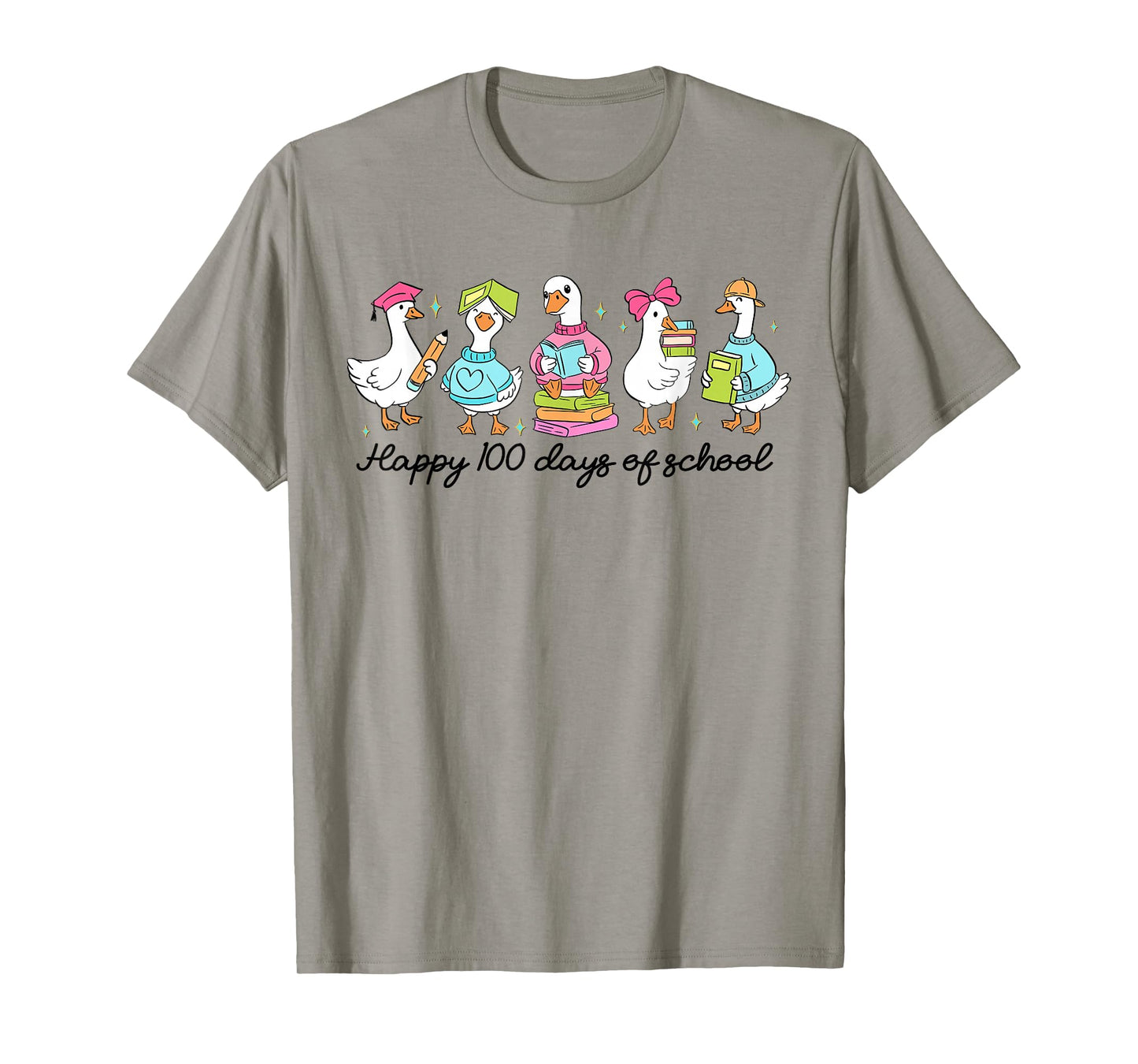 Happy 100 Days of School Goose 100th Day of School Teacher T-Shirt
