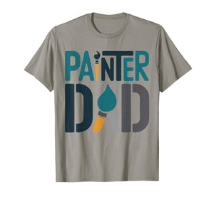 Painter Dad with Paintbrush Art Graphic T-Shirt