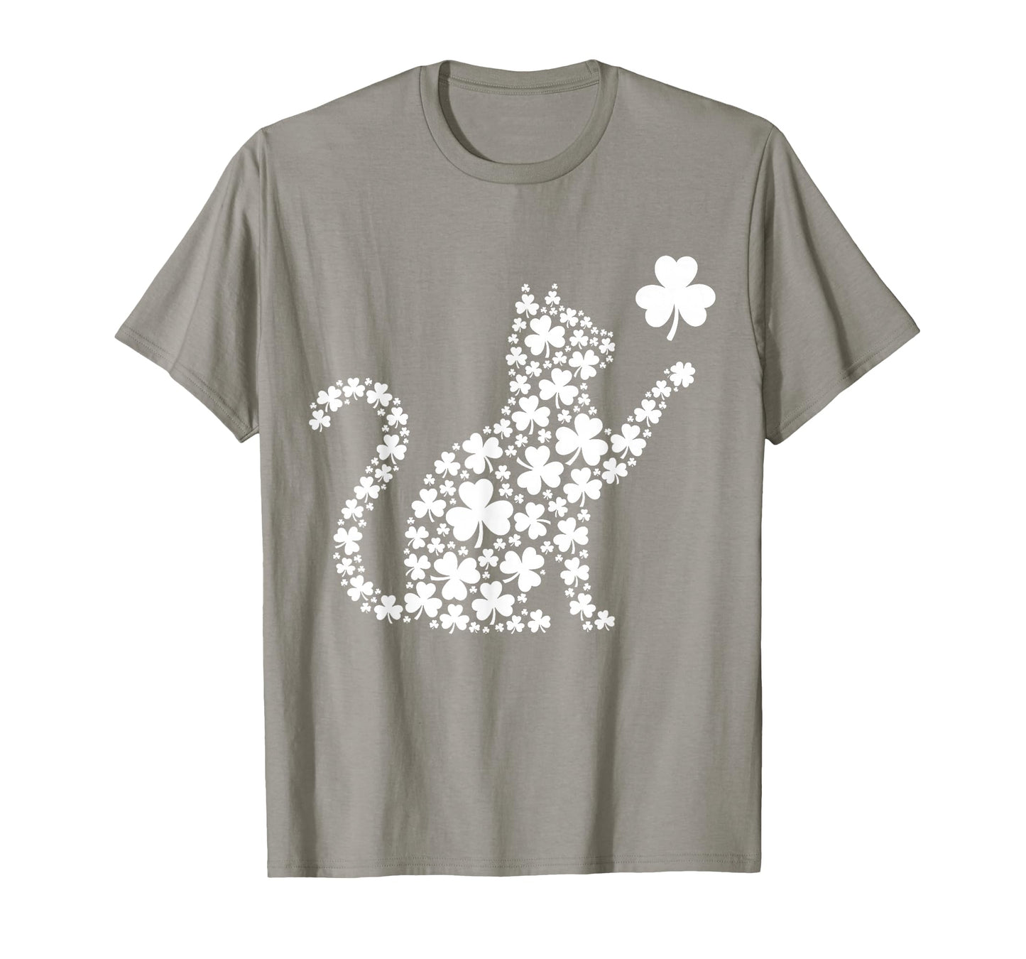 Shamrock Cat St Patricks Day Saint Pattys Girls Women T-Shirt