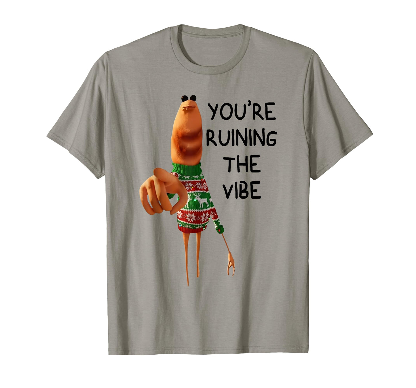 Funny Marcus The Worm You're Ruining The Vibe Christmas Meme T-Shirt