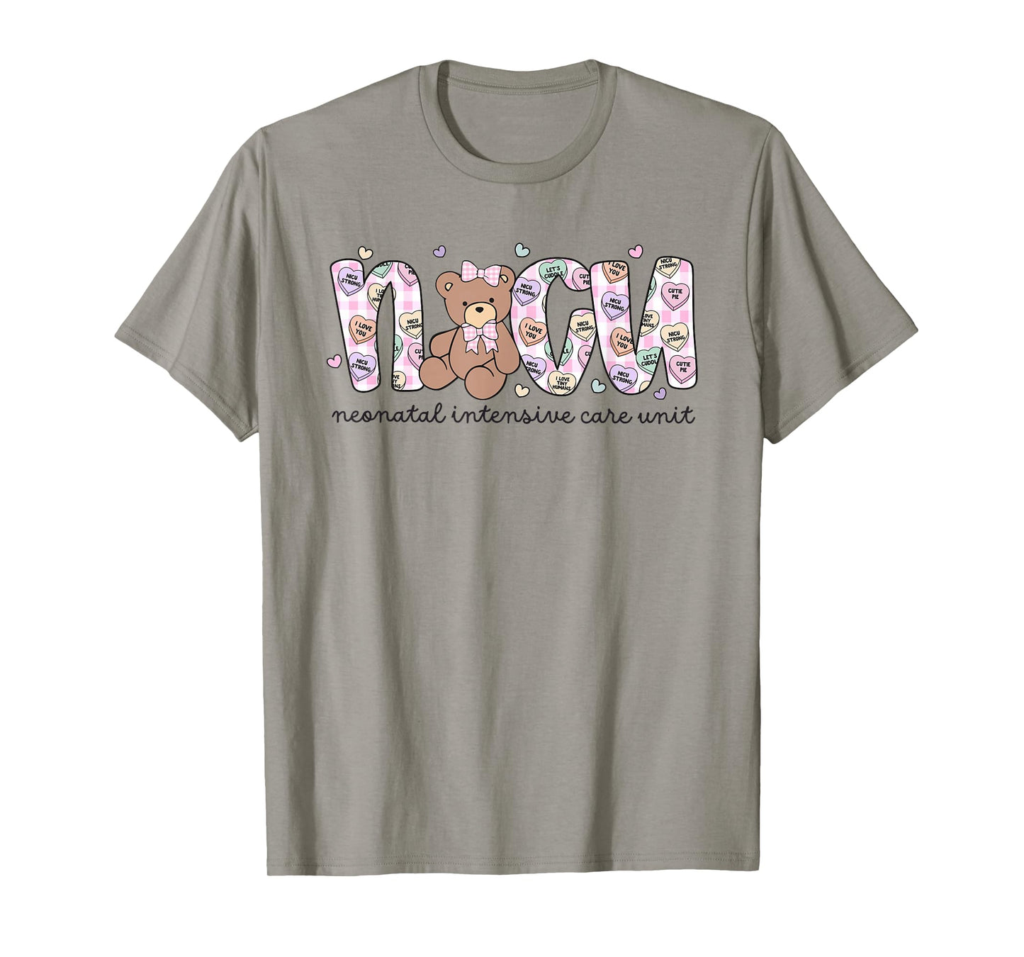 Valentines Day NICU Nurse Cute Bear Neonatal ICU Graduation T-Shirt
