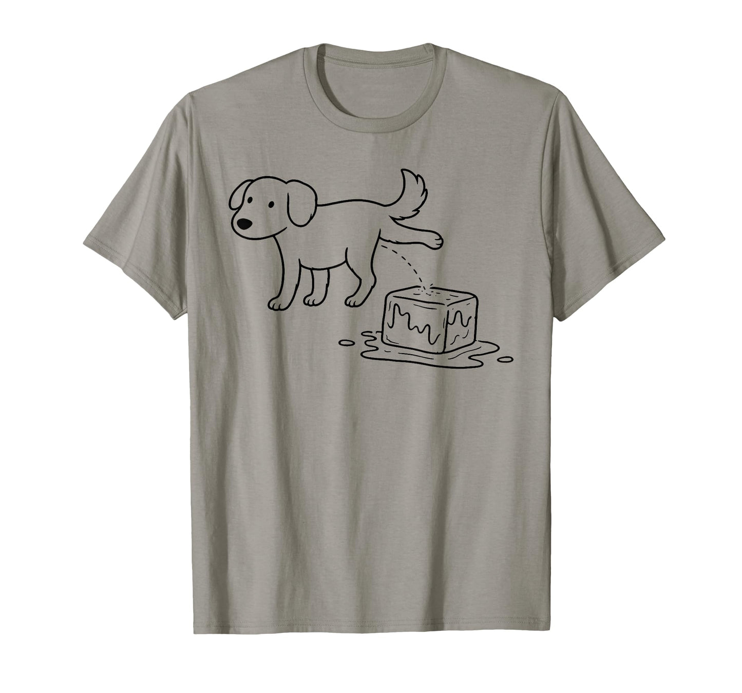 Dog Ice Funny Dog Humor Line Art T-Shirt