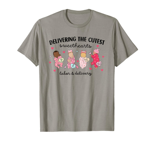 Delivering Sweethearts Valentine Labor and Delivery Nurse T-Shirt