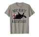 Merry KissMyAss Angry Cat Christmas Funny Sarcastic Humor T-Shirt