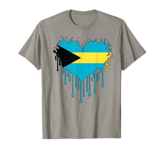 Proud Bahamas Heart Nassau Bahamian Flag Family Vacation T-Shirt