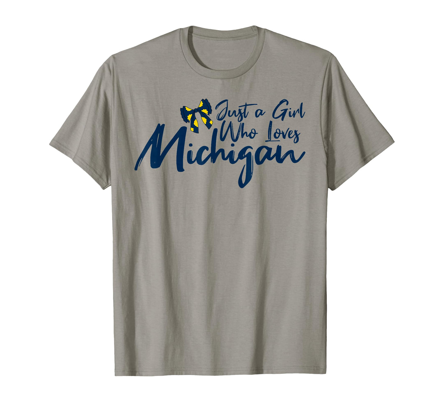 Just A Girl Who Loves Michigan with Coquette Bow Women's Fun T-Shirt