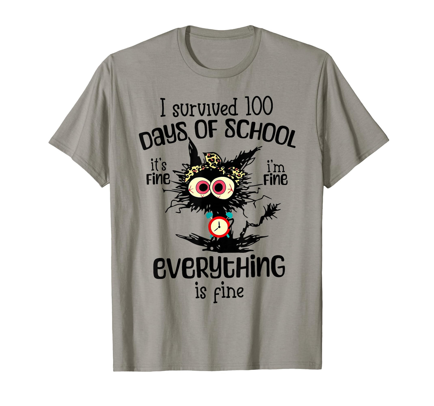 I Survived 100 Days of School Funny Teacher Boys Girls Kids T-Shirt