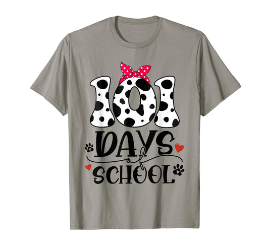 Cute Dog Happy 101 Days School 100 Days Student Teacher T-Shirt