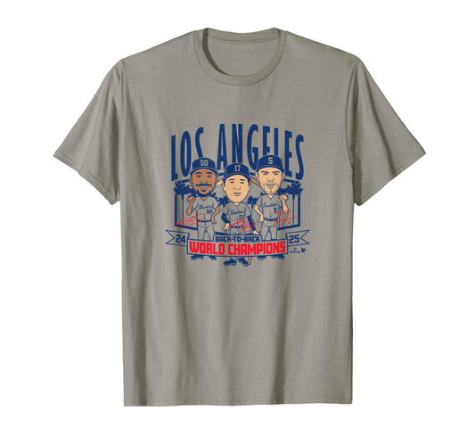 LA Baseball - Back-to-Back World Champs Caricatures T-Shirt