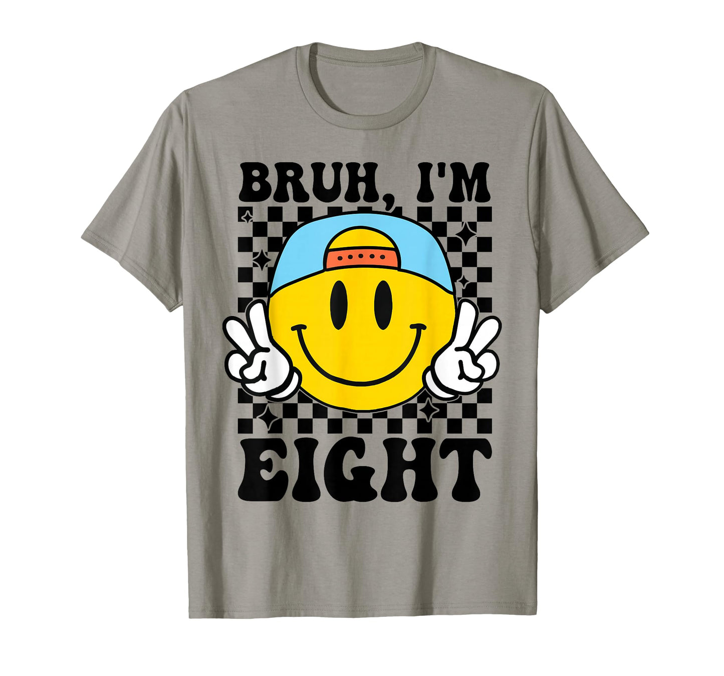 Bruh I'm Eight 8 8th Birthday Groovy Boys Girls 8 Years Old T-Shirt