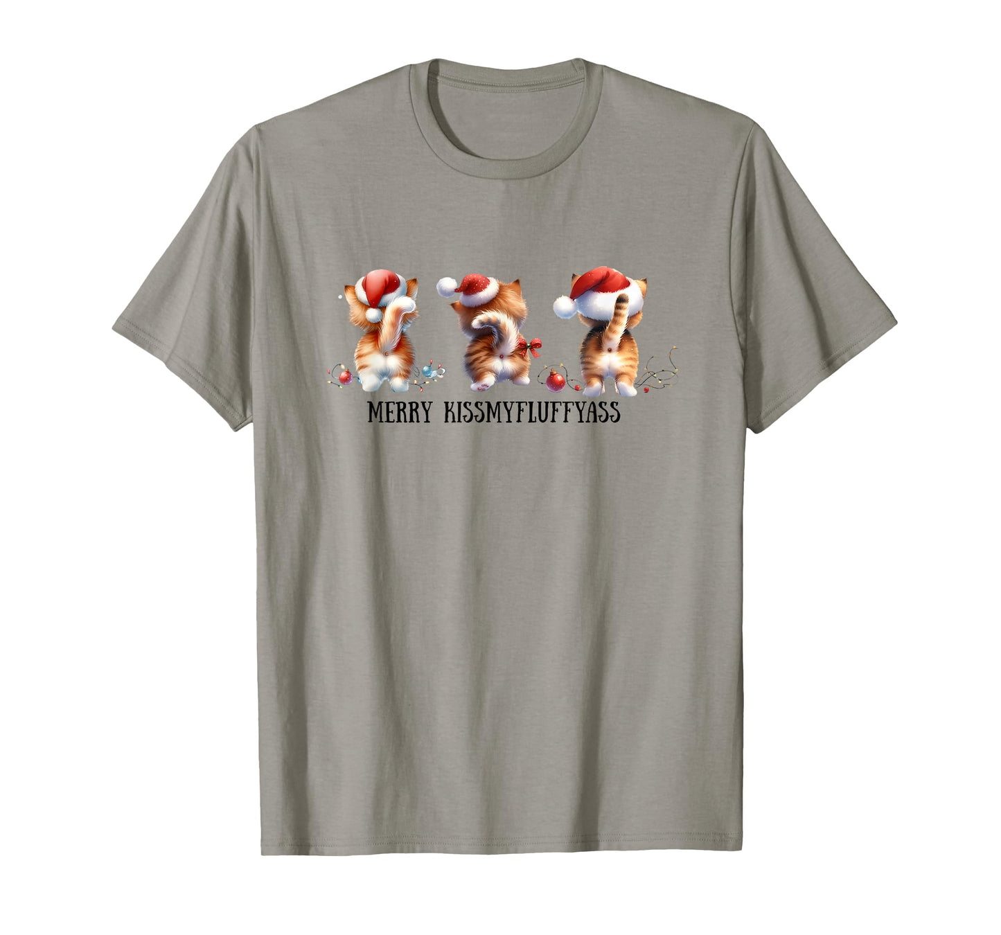 Funny Sarcastic Christmas Cat Butt T-Shirt