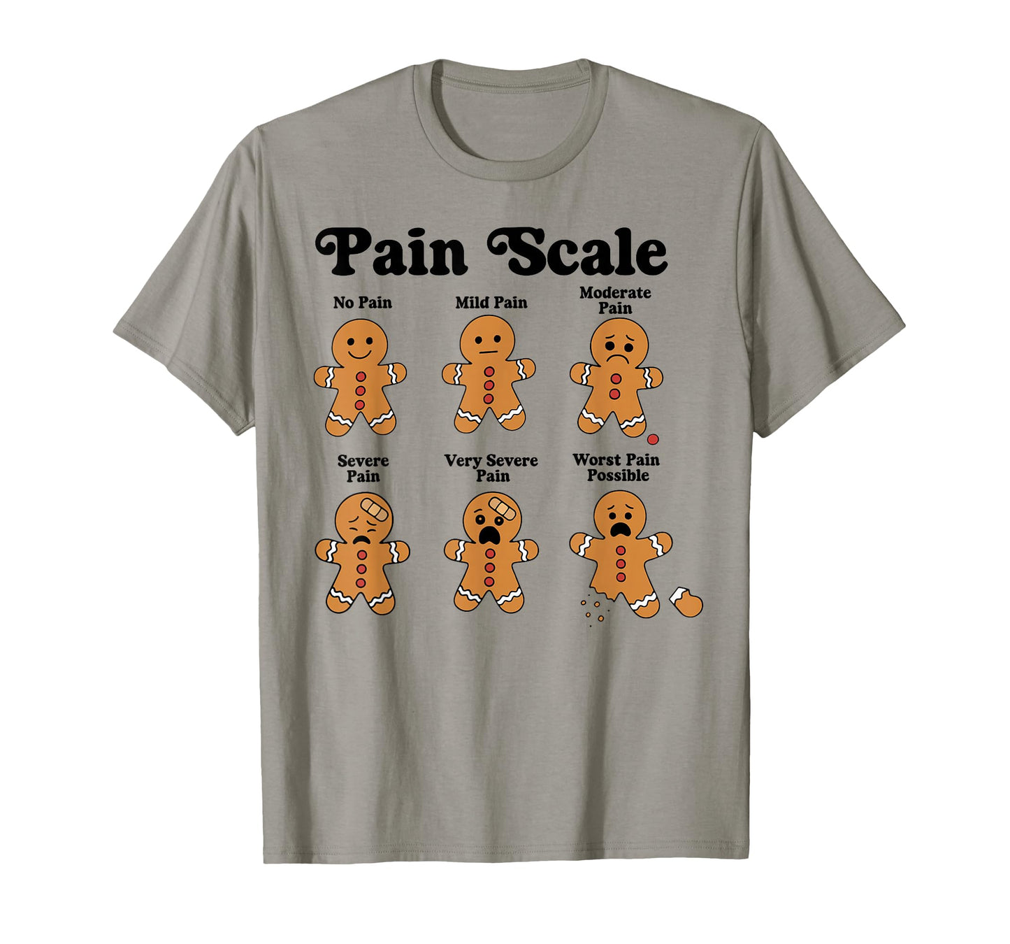 Pain Scale Funny Gingerbread Man Christmas Nurse Holiday Men T-Shirt