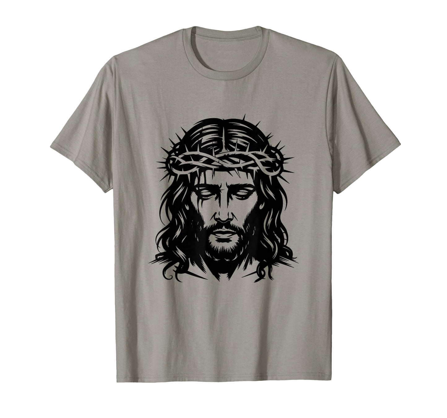Jesus Crown of Thorns Black and White Faith T-Shirt