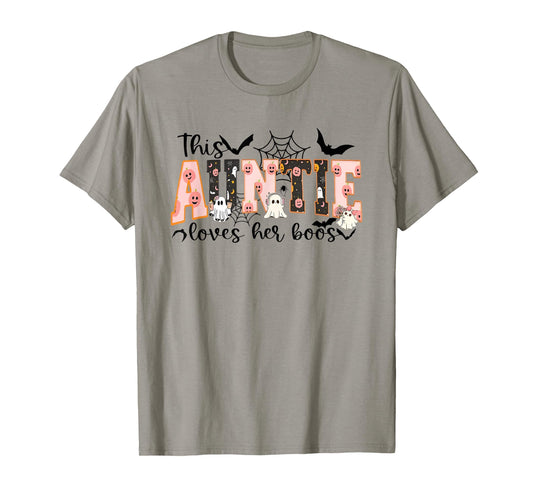 This Auntie Loves Her Boos Halloween Ghost T-Shirt