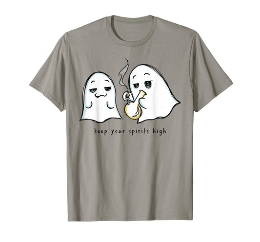 Keep Your Spirits High Funny Ghost Weed T-Shirt