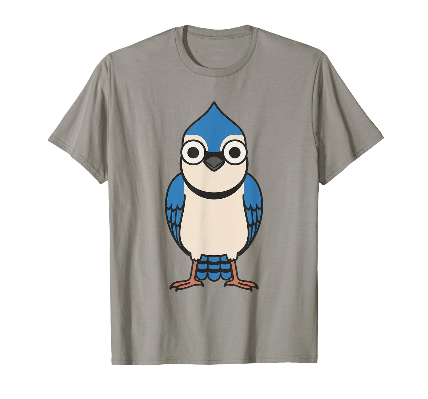 Cute Blue Jay Bird Cartoon Design T-Shirt