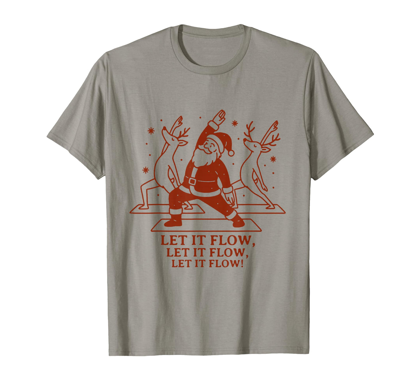 Let It Flow Yoga Santa, Funny Christmas Yoga T-Shirt