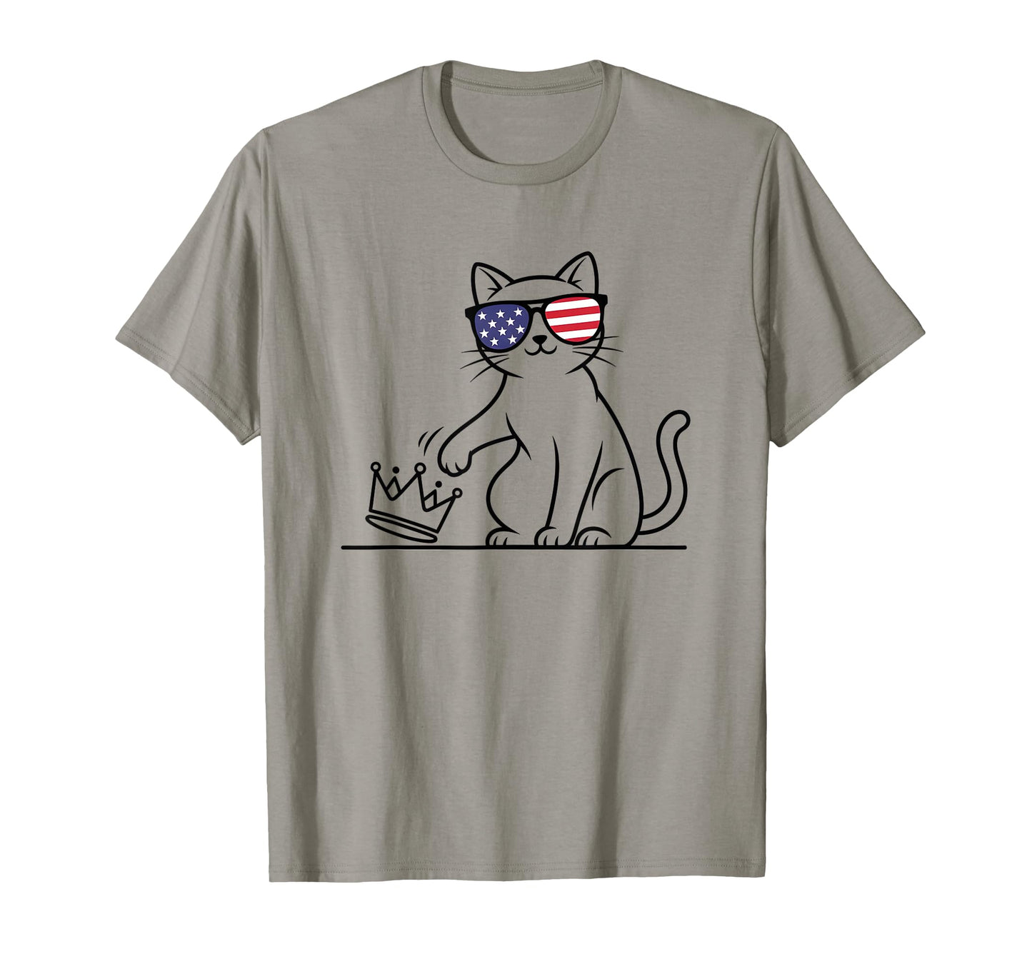 Cat No Kings in America Patriotic Funny Cat Lady Democracy T-Shirt
