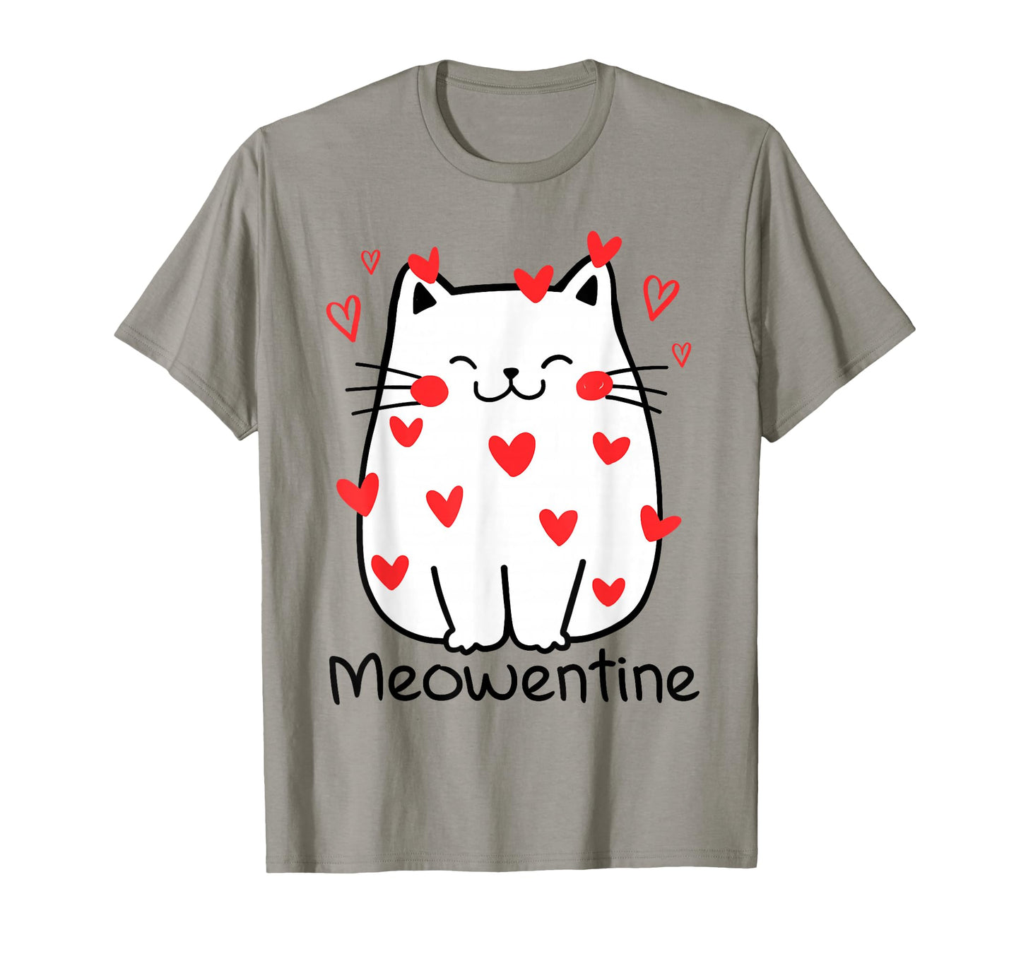 Meowentine Cute Cat Valentines Day Heart Meow Kitty Kitten T-Shirt