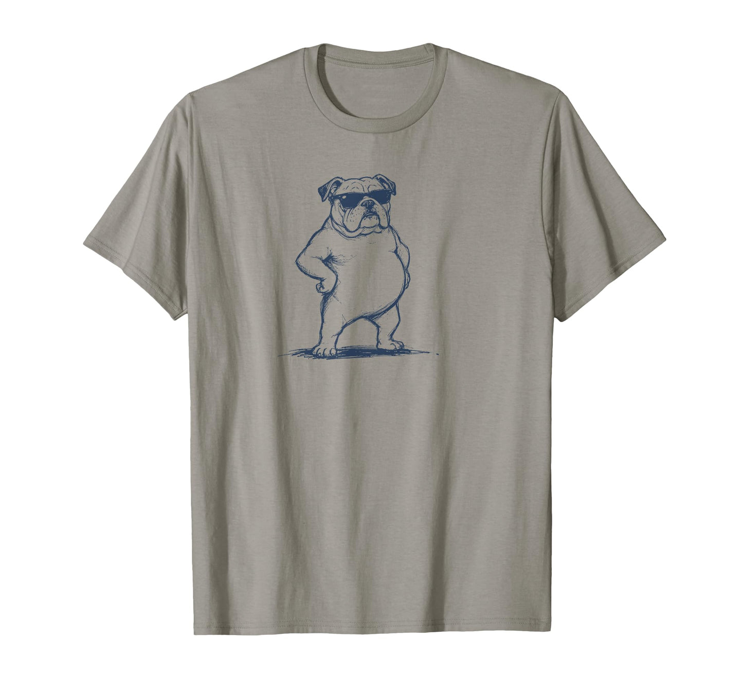 Funny English Bulldog Vintage Sunglasses Dog Dad Mon T-Shirt
