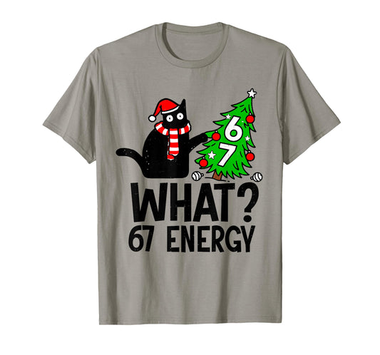 67 Meme Six Seven Cat Funny Christmas Gen Z Alpha Meme Slang T-Shirt
