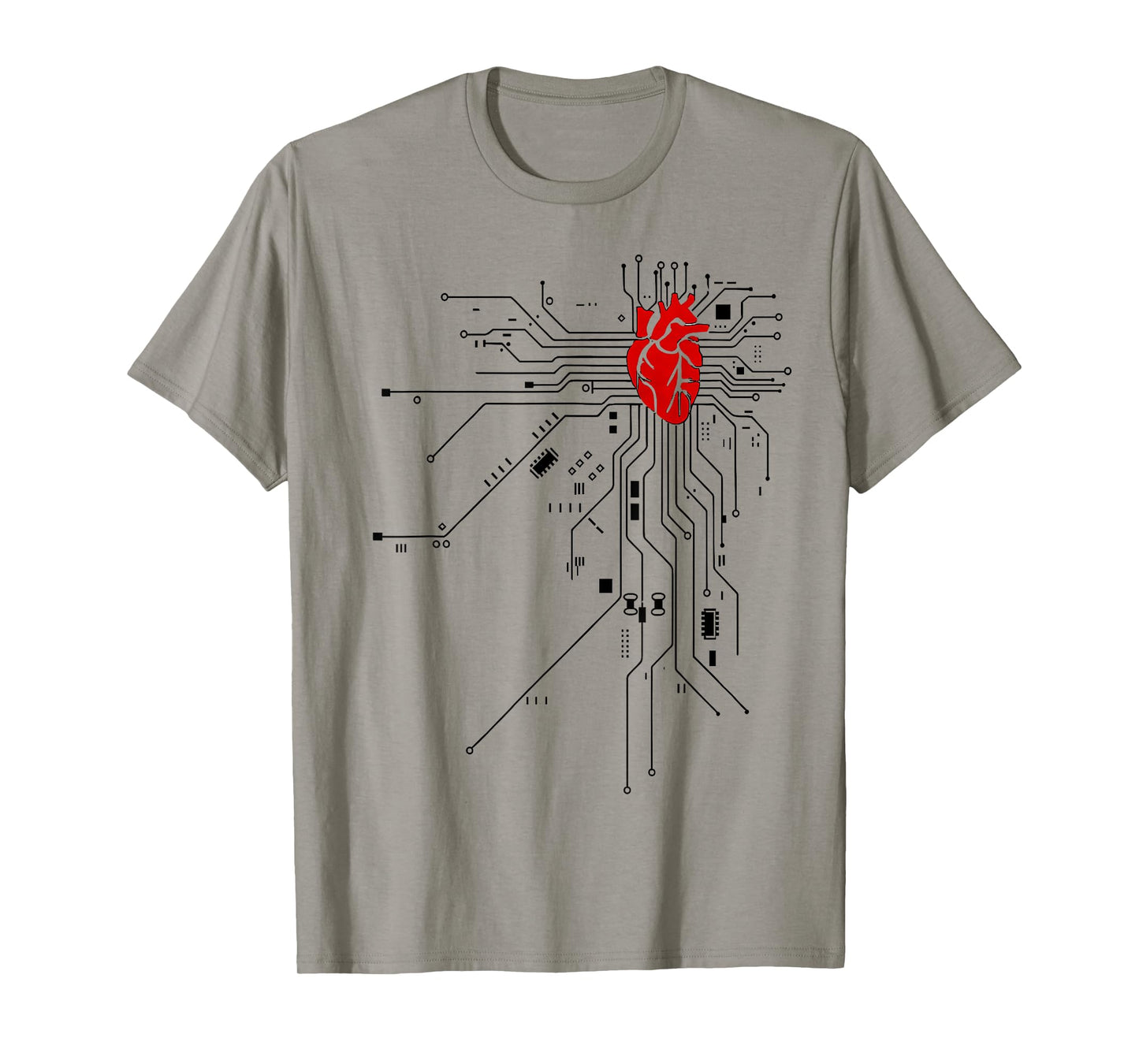 Heart and Circuit Board Design for Tech Lovers T-Shirt