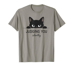 Funny Cat Shirt Judging You Silently Retro Vintage Kitty T-Shirt