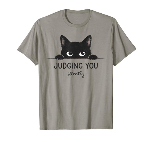 Funny Cat Shirt Judging You Silently Retro Vintage Kitty T-Shirt