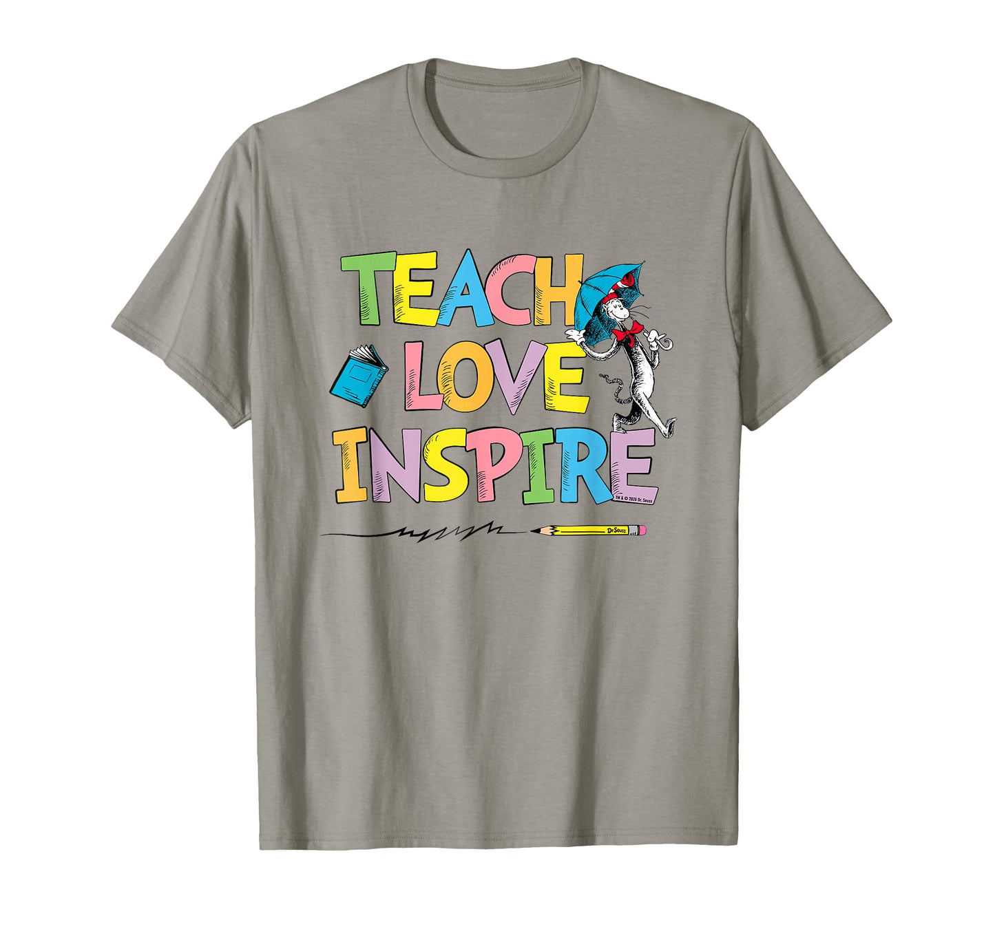 Dr Seuss Cat Hat Teach Love Inspire Officially Licensed T-Shirt