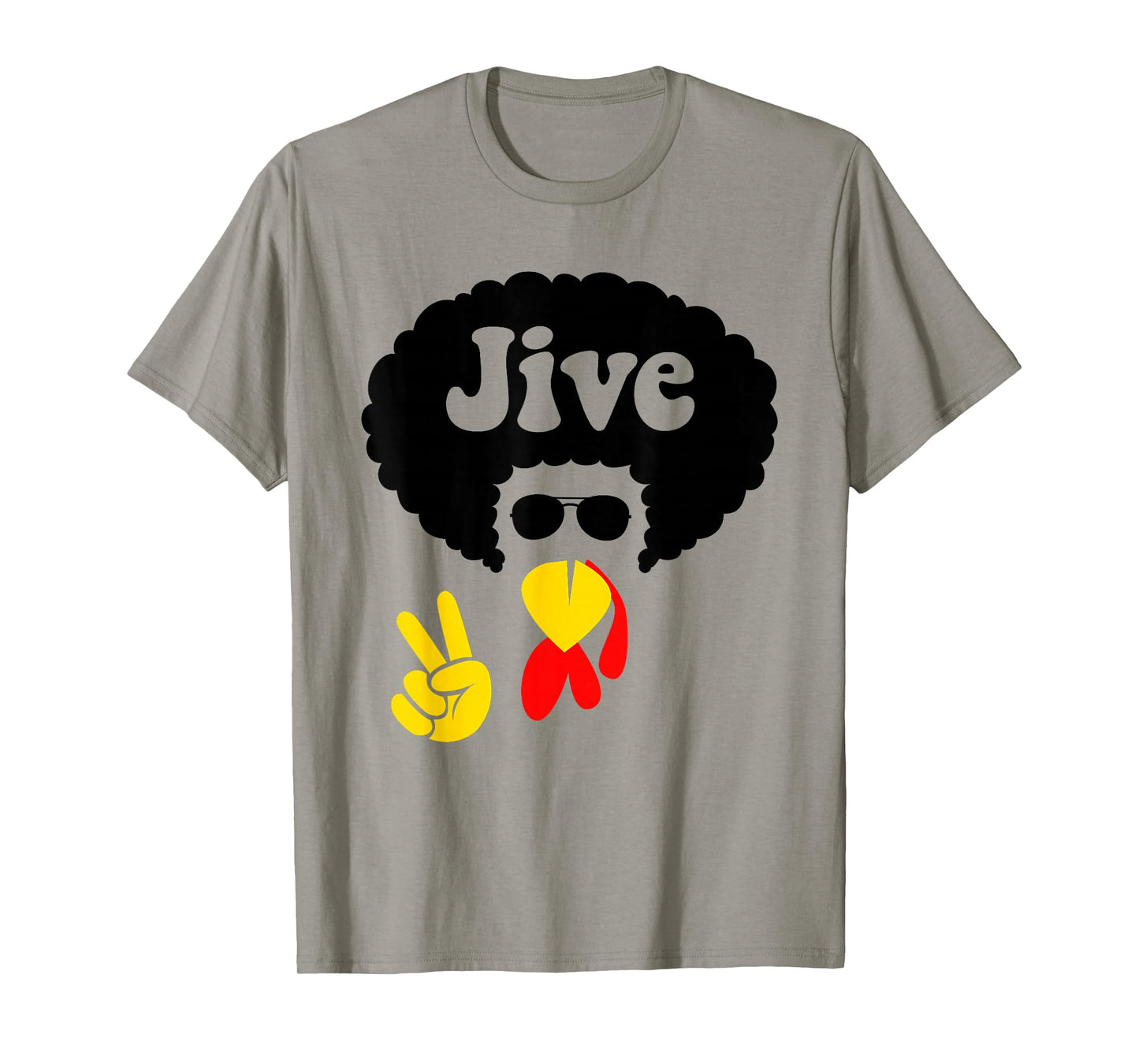 Peace Sign Jive Thanksgiving Turkey Face Funny Men Women T-Shirt