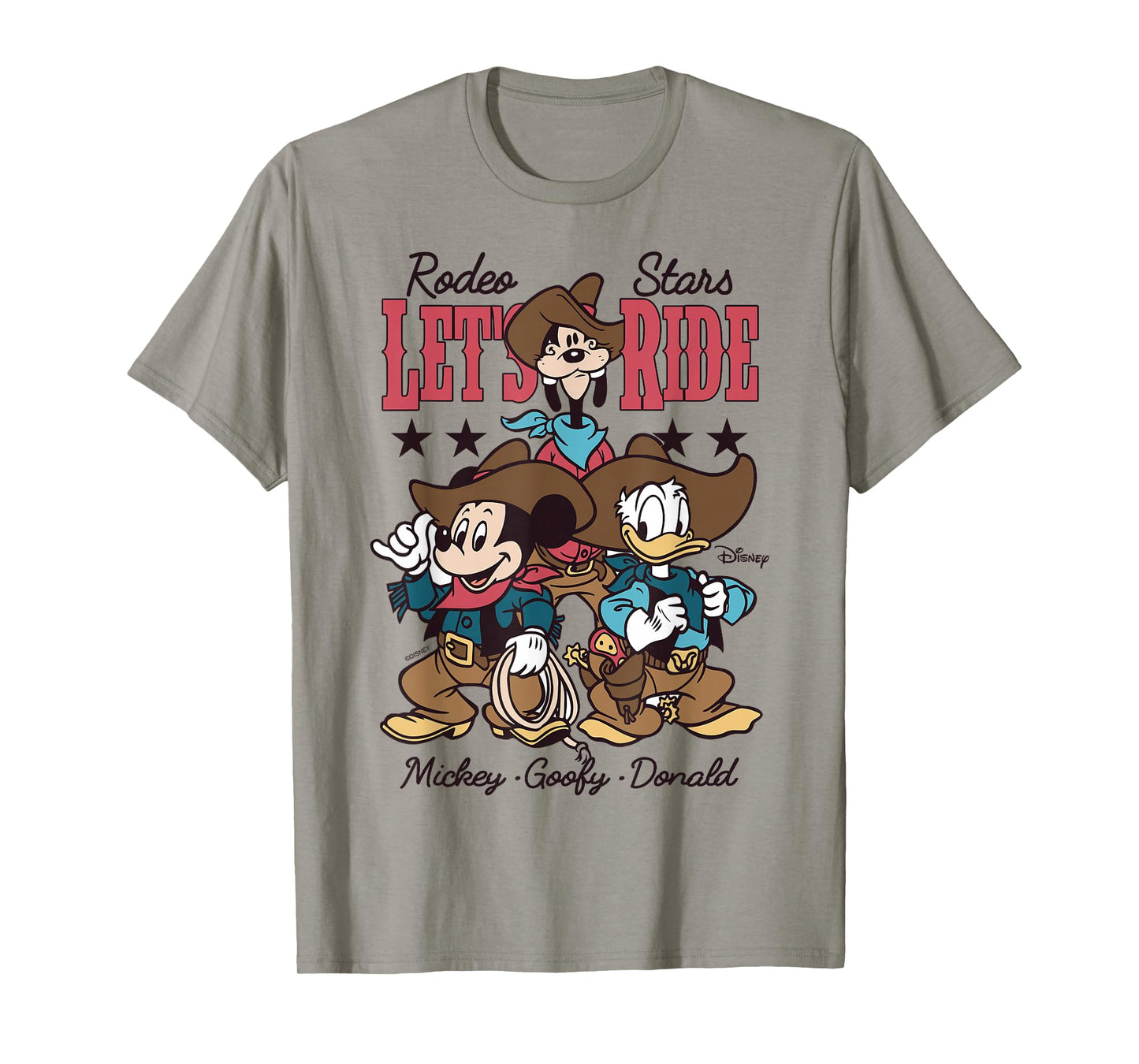 Disney Mickey and Friends Goofy Donald Let’s Ride Cowboy T-Shirt