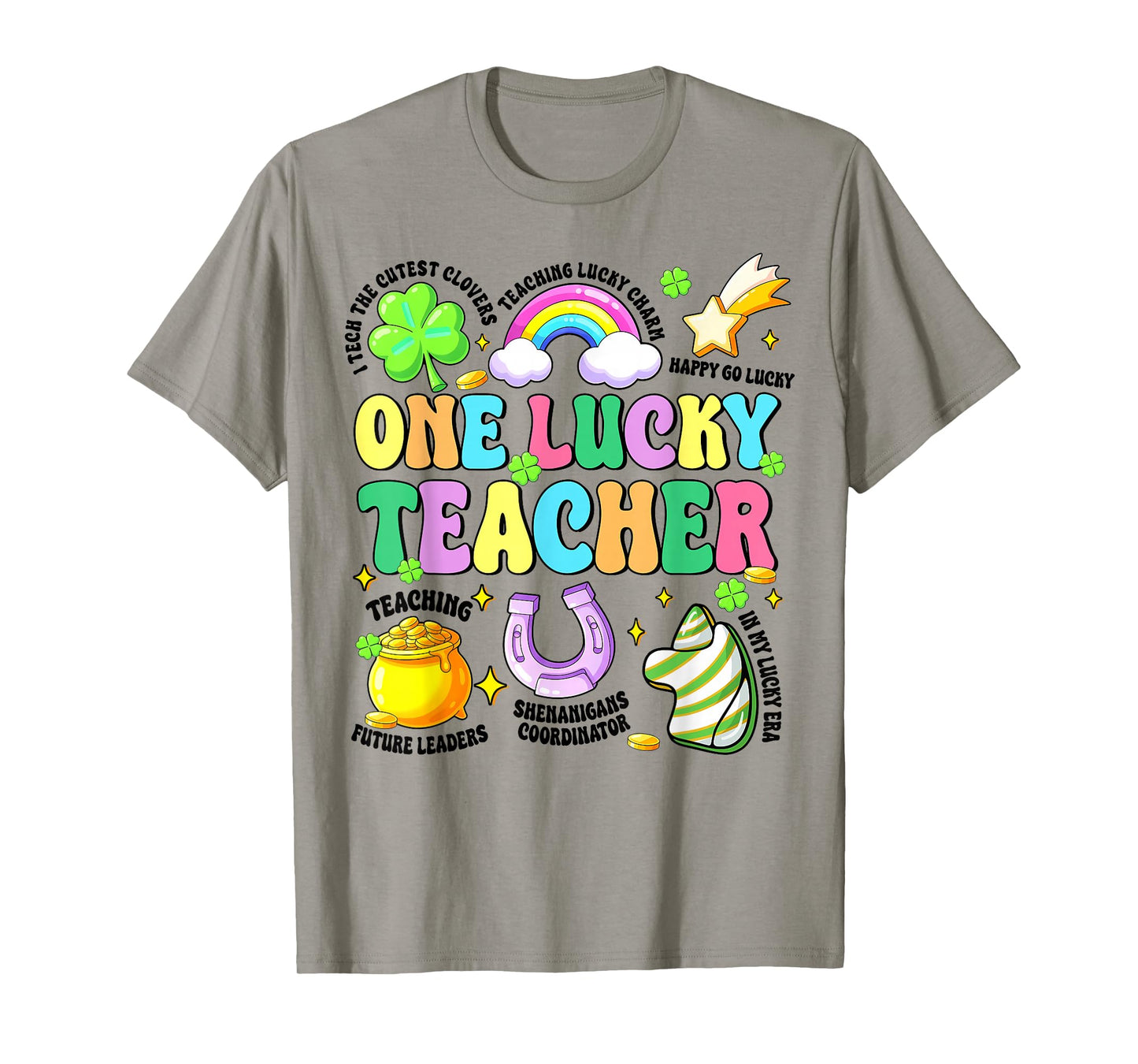 Groovy One Lucky Teacher Lucky Charm St Patricks Day Teacher T-Shirt