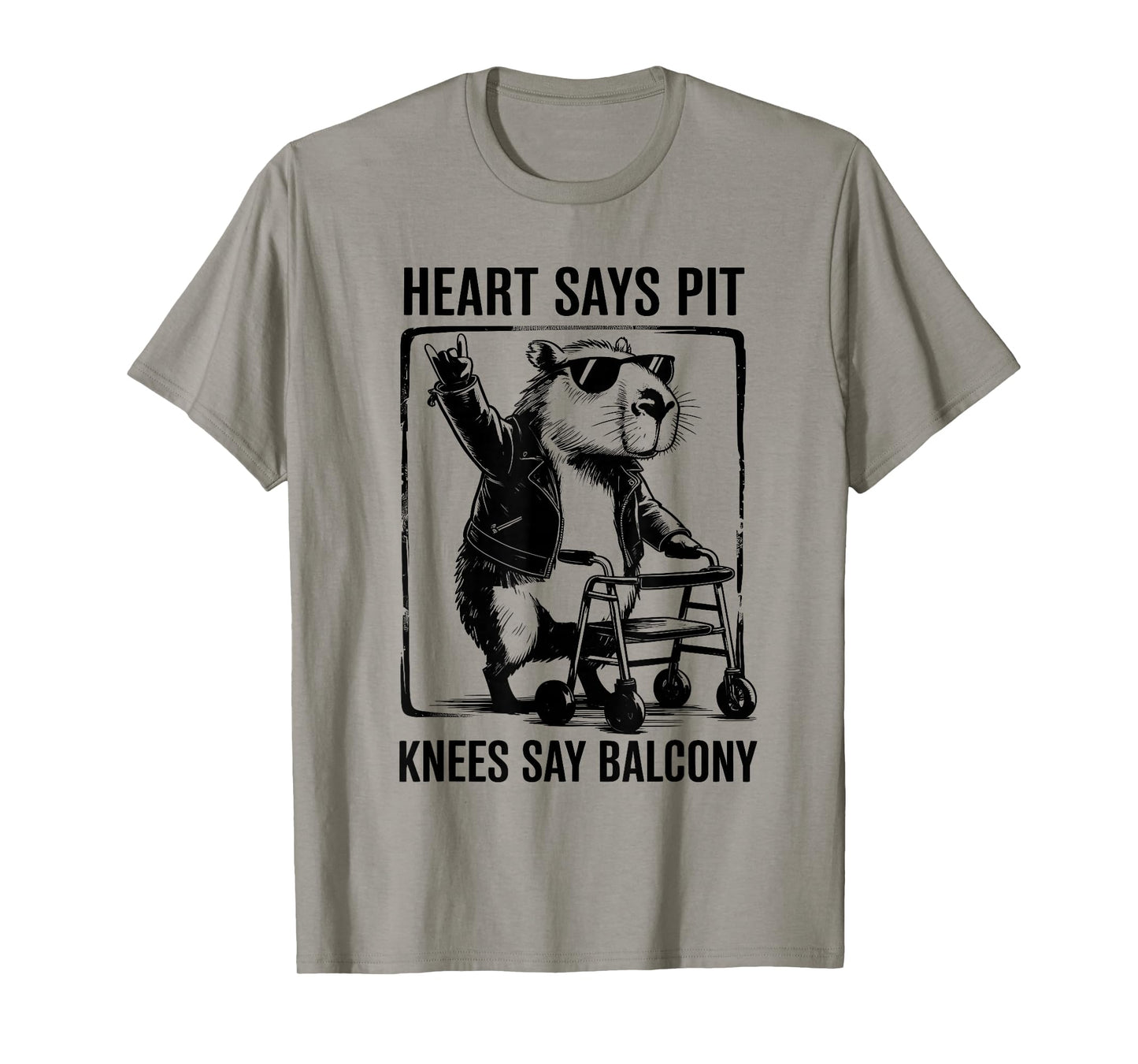 Heart Says Pit Knees Say Balcony Funny Festival Graphic T-Shirt