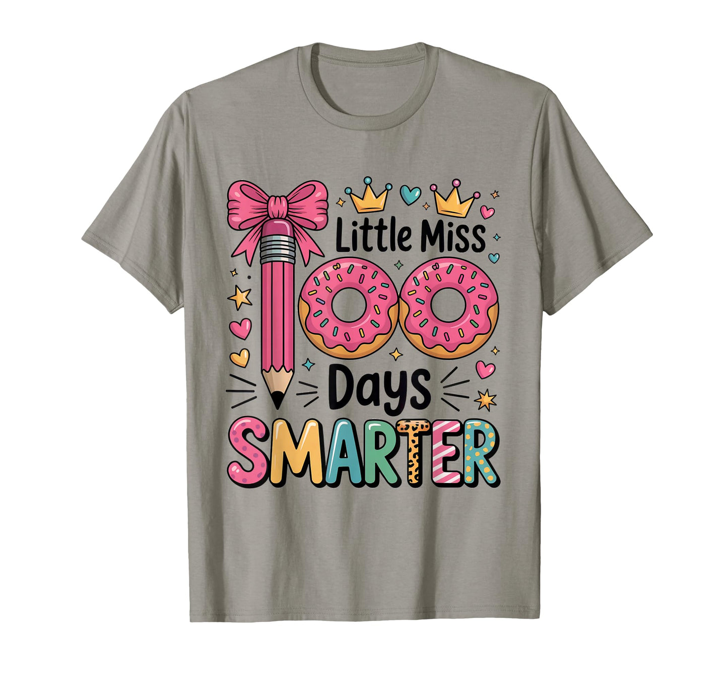 Little Miss 100 Days Smarter Kids Girls 100th Day of School T-Shirt