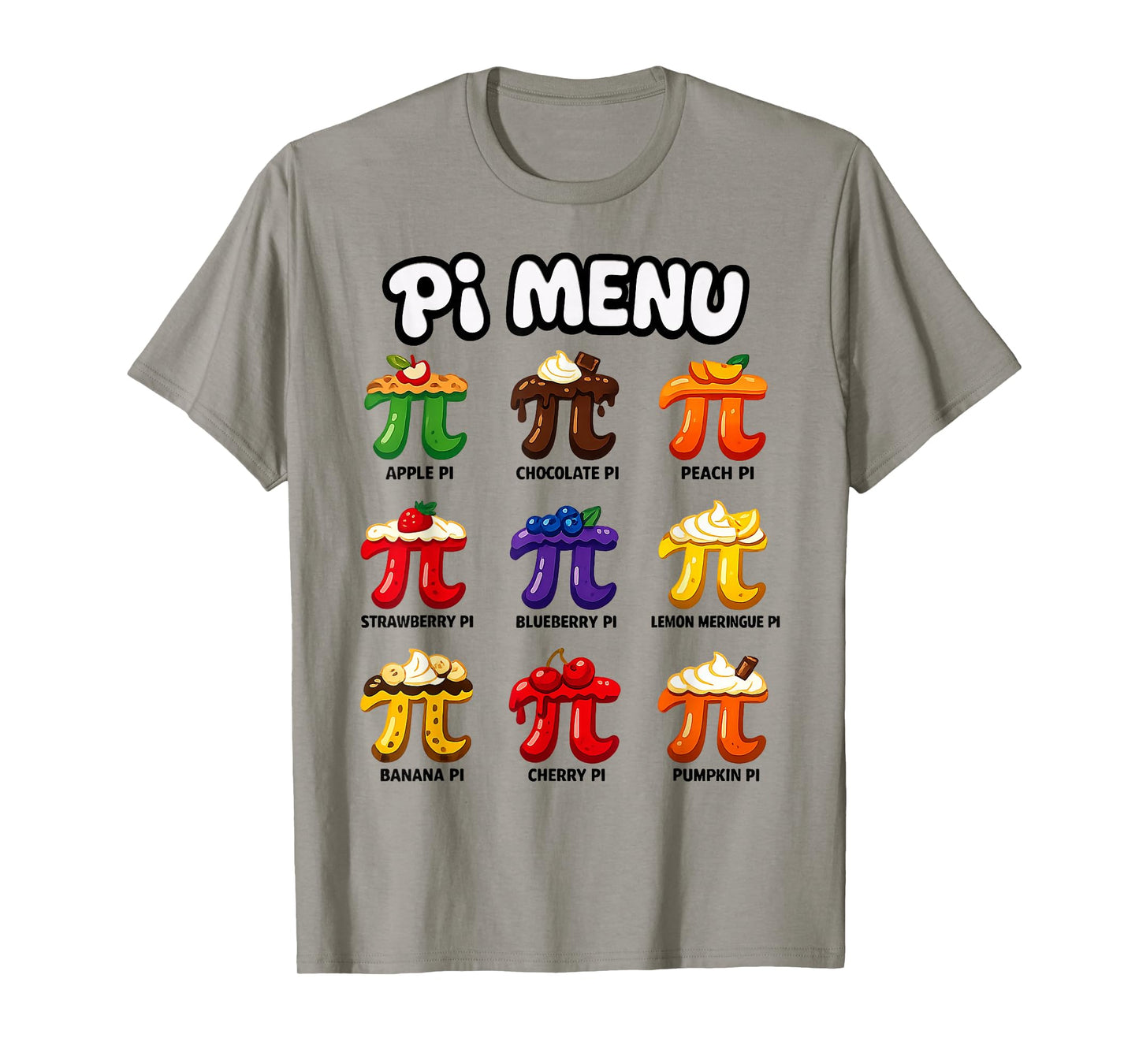 Pi Menu 3.14 Funny Fruit Pi Day Math Teacher & Pie Lover T-Shirt