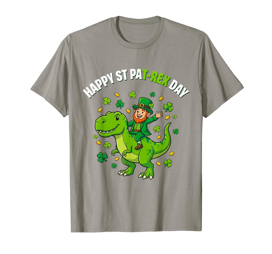 Dino St Patricks Day Kids Saint Patricks Boys Leprechaun T-Shirt