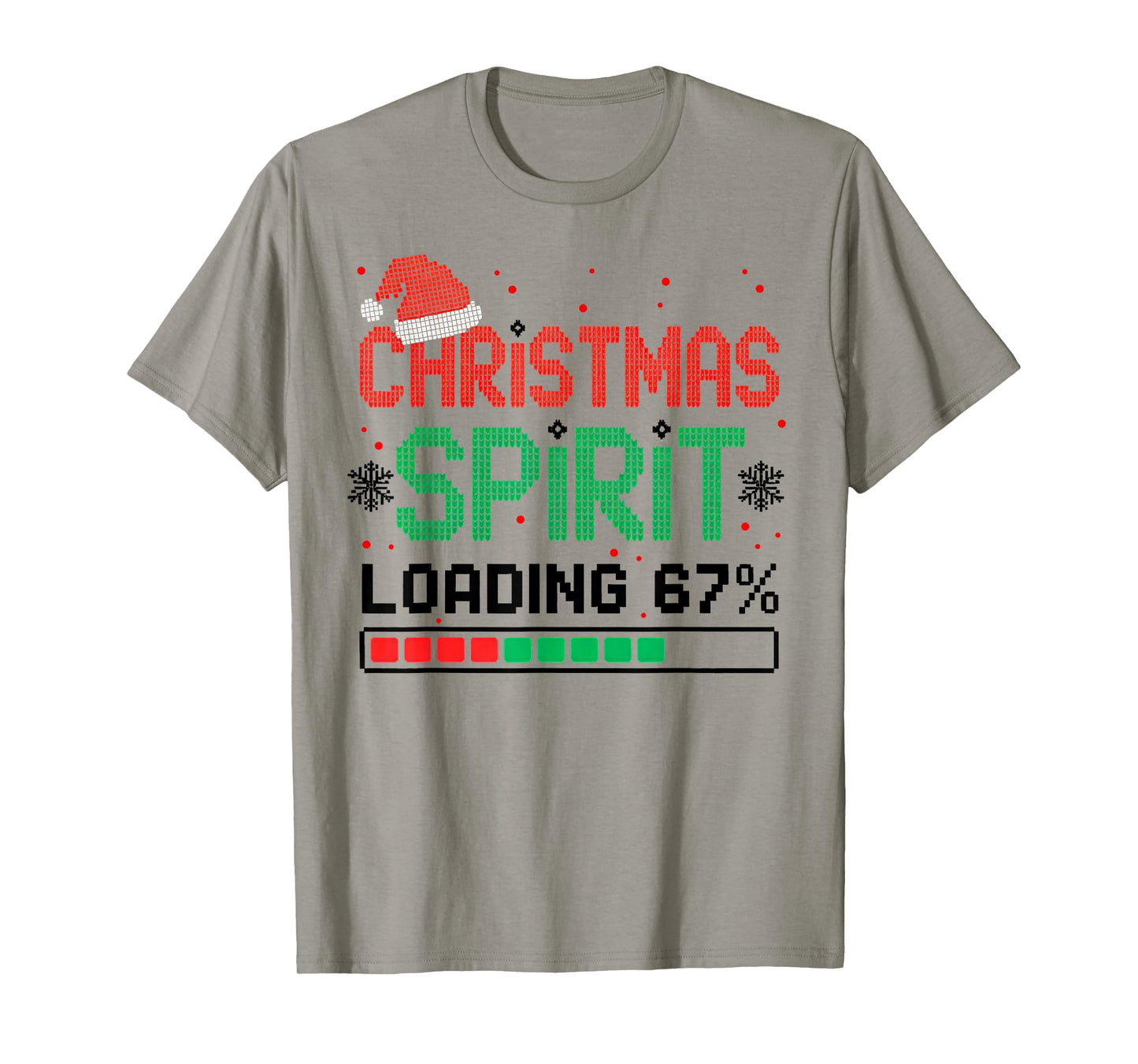 Funny 67 Six Seven Christmas Spirit Loading 67% Xmas Ugly T-Shirt