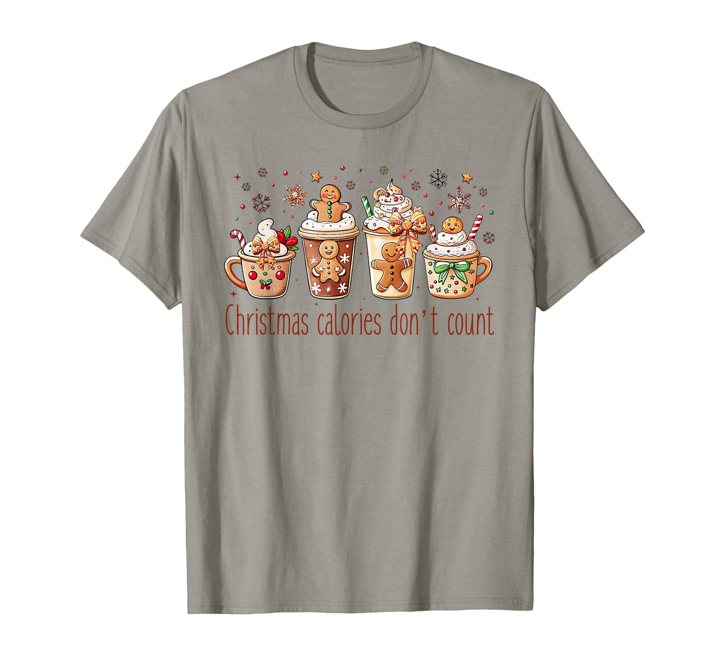 Christmas Calories Don't Count Funny Xmas Gingerbread T-Shirt