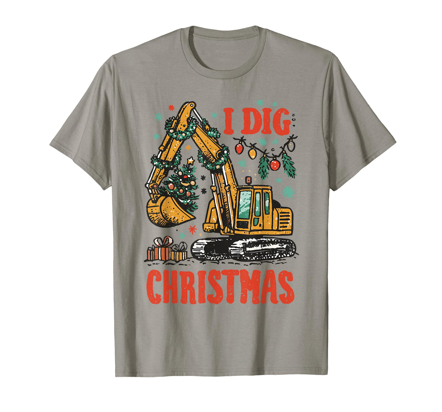 I Dig Christmas Backhoe Loader Excavator Men Boys Kids T-Shirt