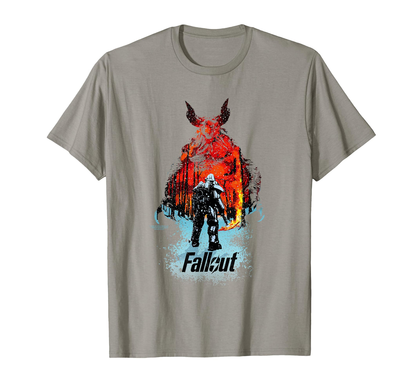 Fallout TV Series Deathclaw Flame Scene with Show Logo T-Shirt