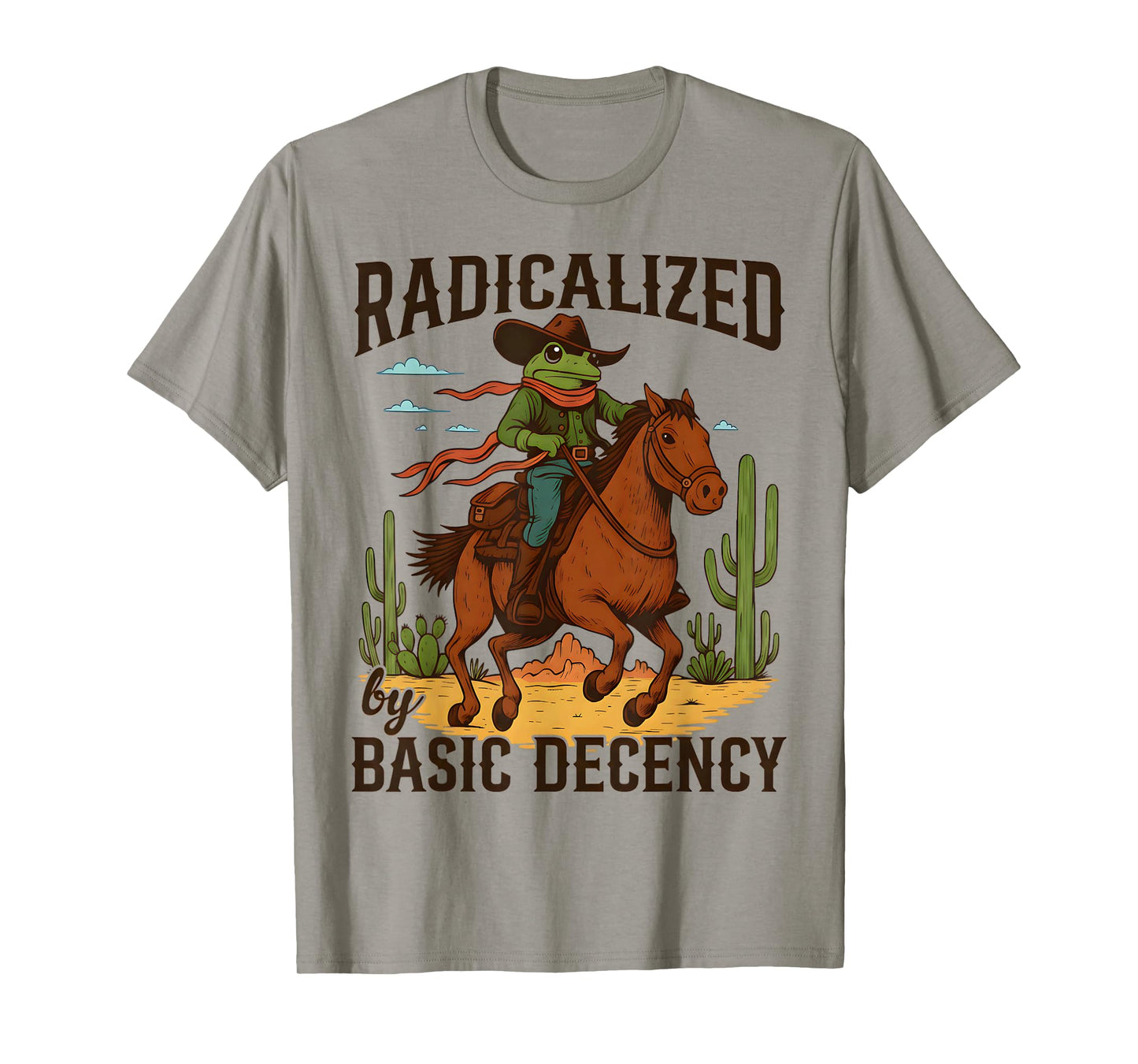 Retro Radicalized by Basic Decency Cowboy Frog T-Shirt