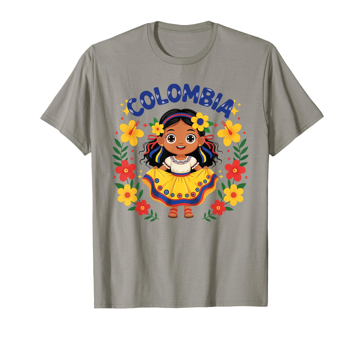 Colombia Colombian Girl Traditional Dress Flowers Heritage T-Shirt