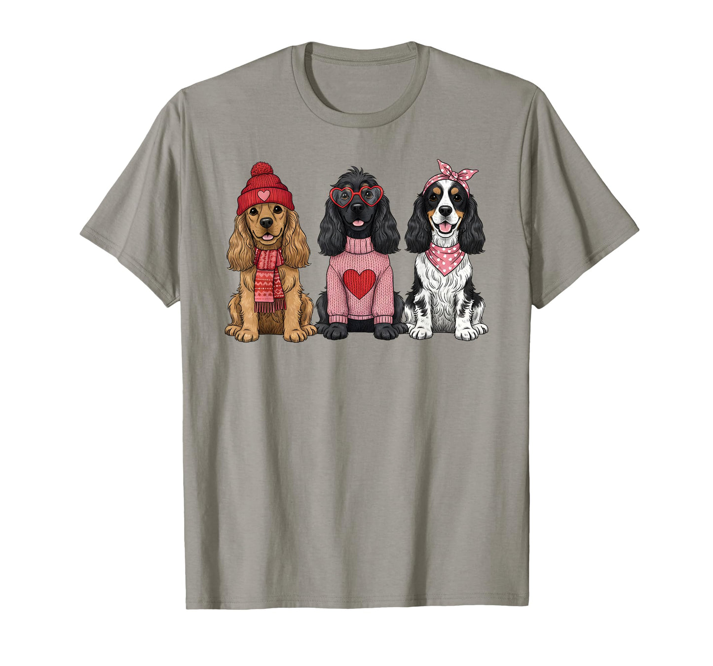 Cute American Cocker Spaniel Valentine Dog T-Shirt