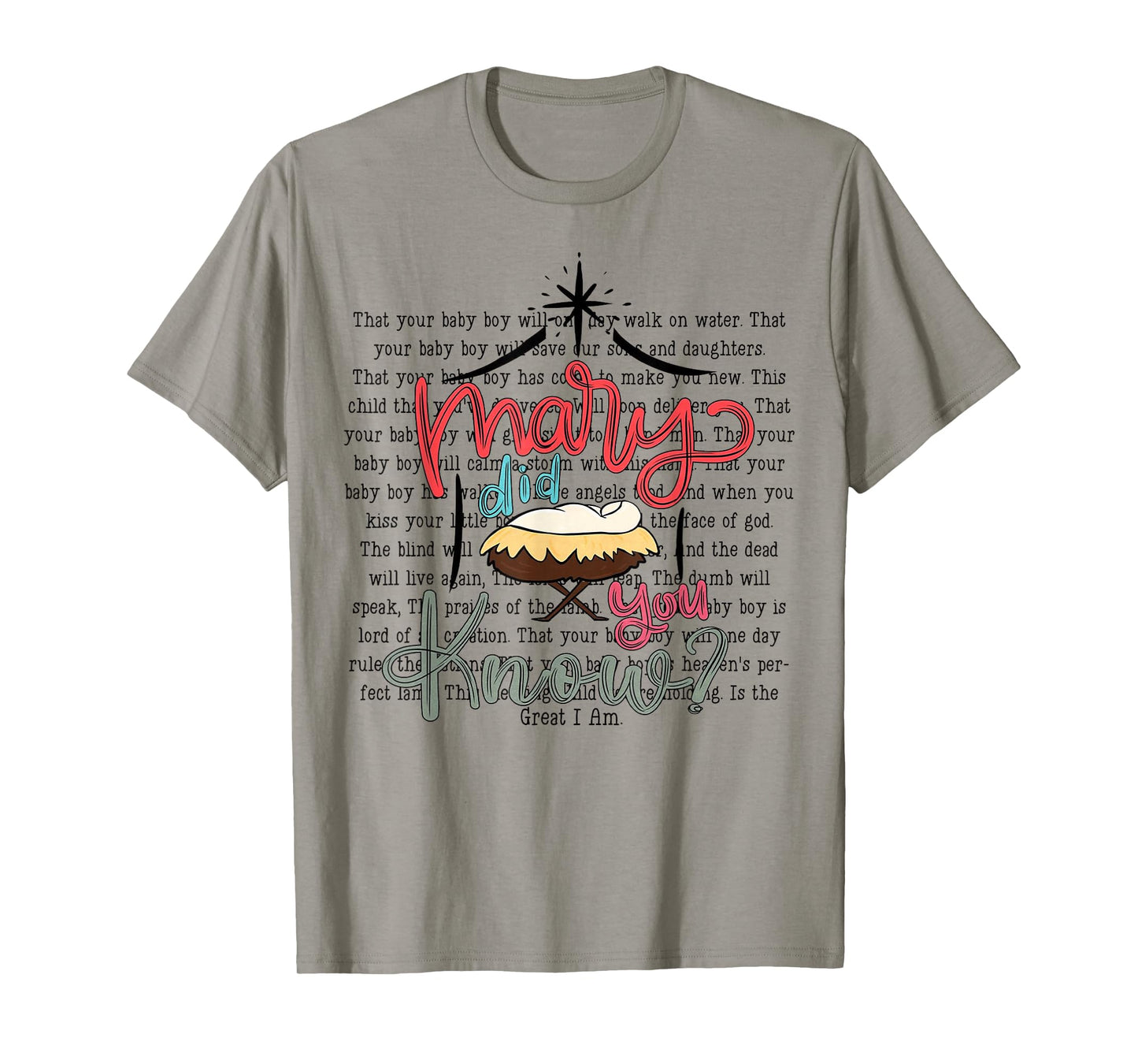 Preppy Mary Did You Know Christian Christmas Quote T-Shirt