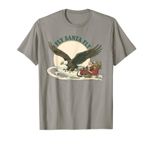 Fly Santa Fly Christmas, Santa Football T-Shirt