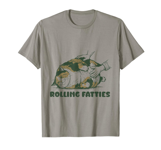 Rolling Fatties Calico Funny Cute Cat Lover T-Shirt