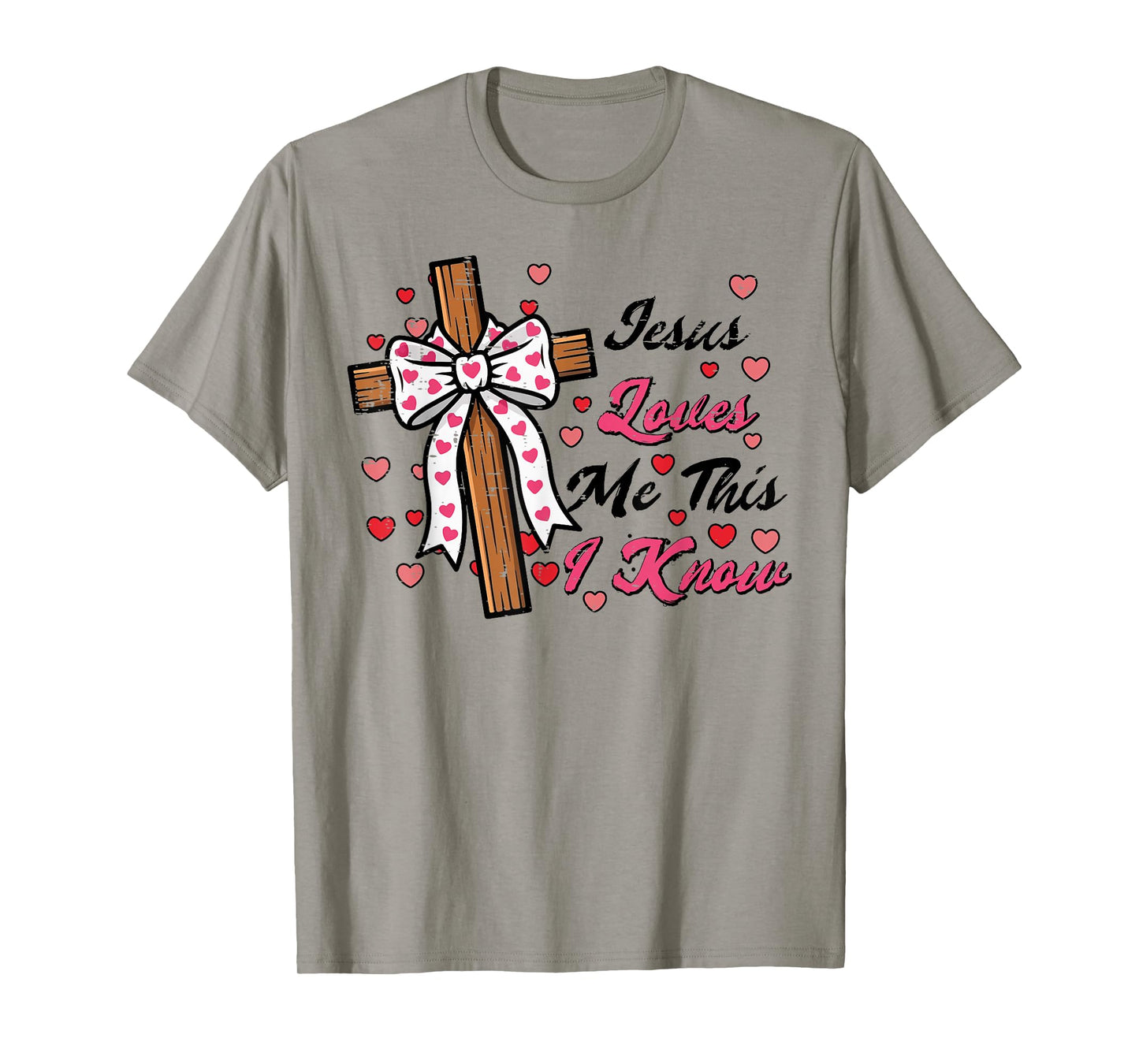 Valentines Day Jesus Loves Me Religious Christian Women Kids T-Shirt