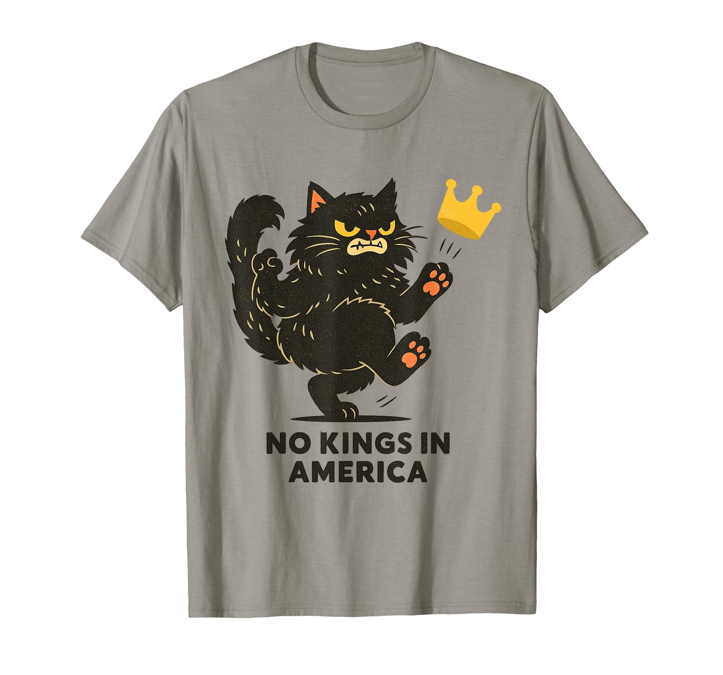 No Kings Funny Cat Patriotic Men Women Liberty 4th of July T-Shirt